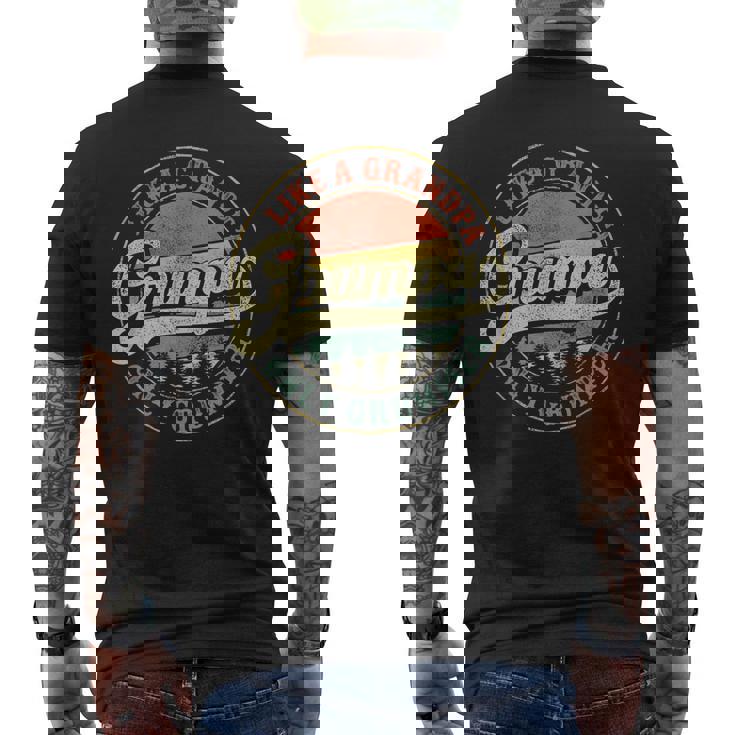 Mens Grumpa Like A Grandpa Only Grumpier Retro Grumpa Definition Men's Back Print T-shirt