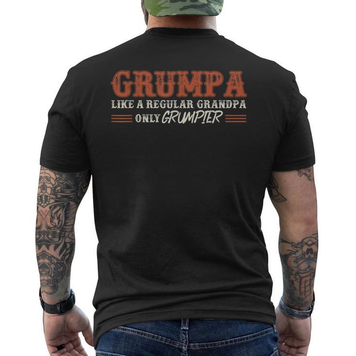 Grumpa Like A Regular Grandpa Only Grumpier T Dad Men's Back Print T-shirt
