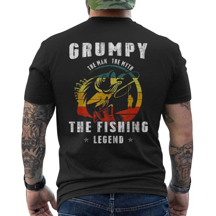 Grumpy Man Myth Fishing Legend Fathers Day Men's T-shirt Back Print