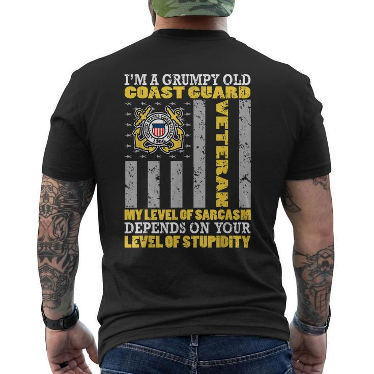 Grumpy Old Coast Guard United States Military Veteran Men's T-shirt Back Print