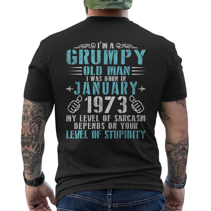 Im A Grumpy Old Man I Was Born January 1973 & 48 Years Old Men's Back Print T-shirt