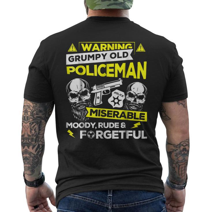 Grumpy Old Policeman T Miserable Moody Rude Men's Back Print T-shirt