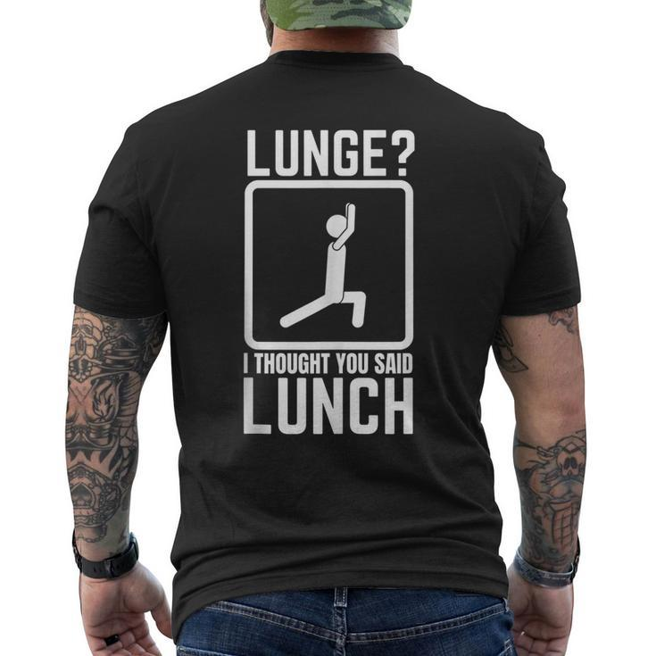 Gym Workout Top Lunge Lunch Stick Figure Men's Back Print T-shirt