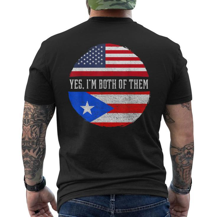 Half American Half Puerto Rican Usa Flag Puerto Rico Dna Men's Back Print T-shirt