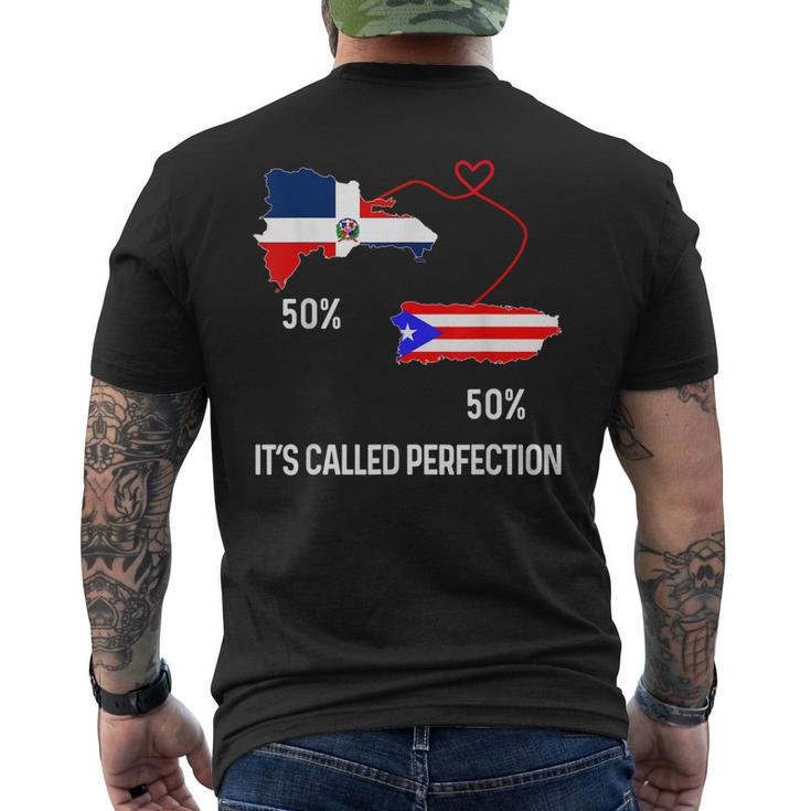 Half Puerto Rican Half Dominican Flag Map Combined Pr Rd Men's Back Print T-shirt