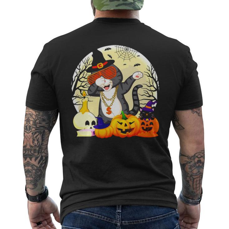 Halloween Cat Dad V2 Men's Back Print T-shirt