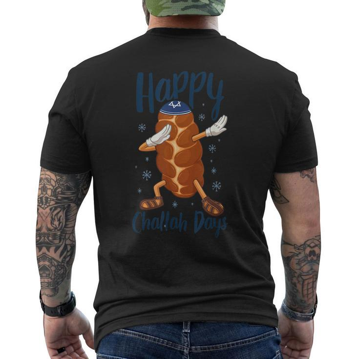 Hanukkah Dabbing Challah Bread Happy Challah Days Pun Men's Back Print T-shirt