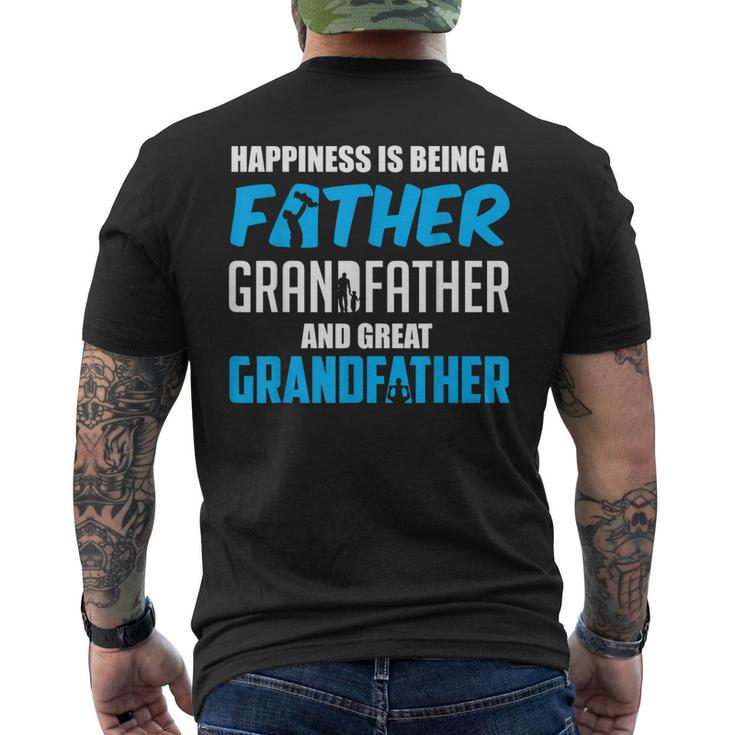 Happiness Is Being A Father Great Grandfather Mens Back Print T-shirt