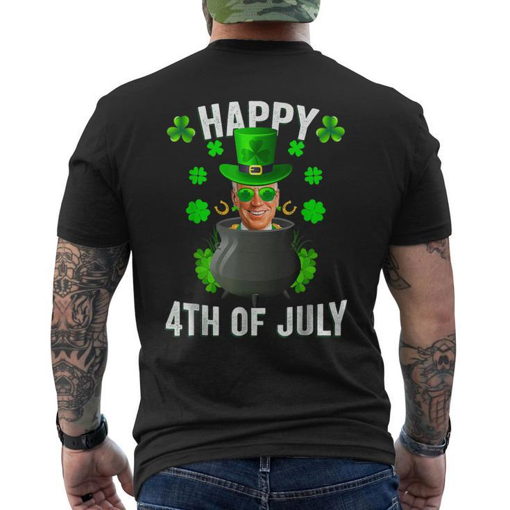 Happy 4Th Of July Joe Biden Leprechaun St Patricks Day Men's T-shirt Back Print