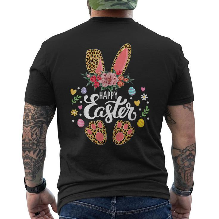 Happy Easter Bunny Leopard Easter Egg Hunt Squad Easter Day Men's Back Print T-shirt