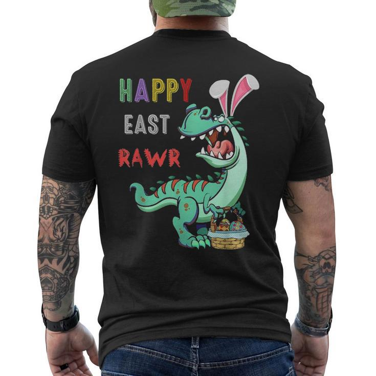 Happy Easter Bunny T Rex Eggs Hunting Rabbit Egg Men's T-shirt Back Print