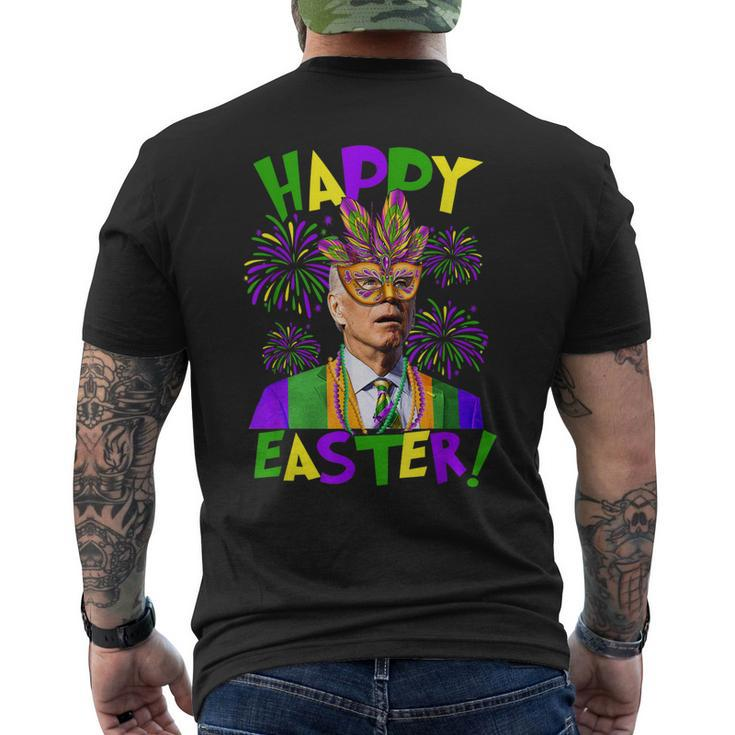 Happy Easter Confused Joe Biden Mardi Flag Costume V2 Men's T-shirt Back Print