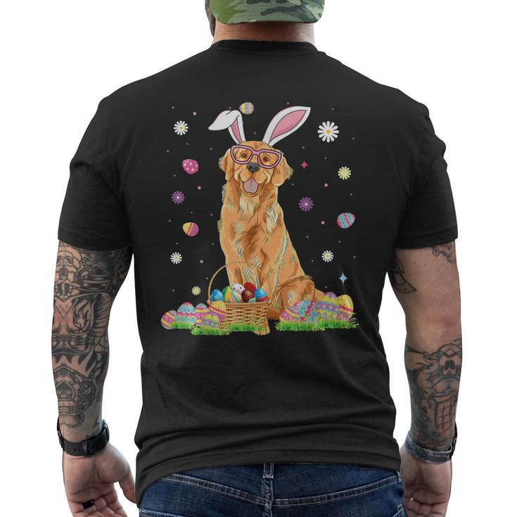 Happy Easter Cute Golden Retriever Bunny Ears Dog Lovers Men's T-shirt Back Print