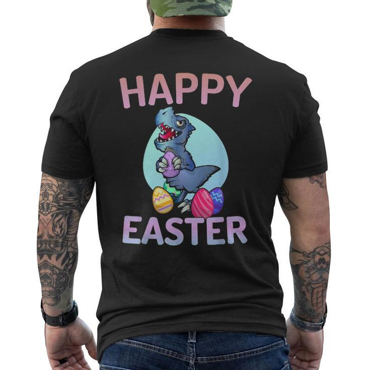 Happy Easter Dinosaur T Rex Eggs Easter Men's T-shirt Back Print
