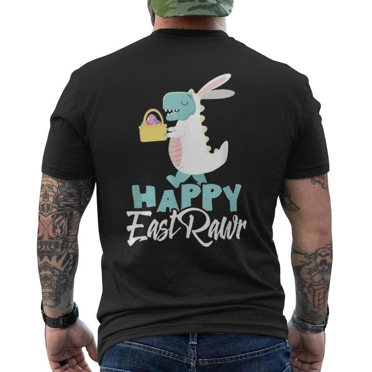 Happy Eastrawr Easter Dinosaur T Rex Egg Hunt Basket Bunny Men's T-shirt Back Print