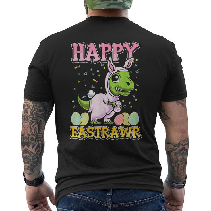 Happy Eastrawr T Rex Dinosaur Easter Bunny Egg V3 Men's T-shirt Back Print