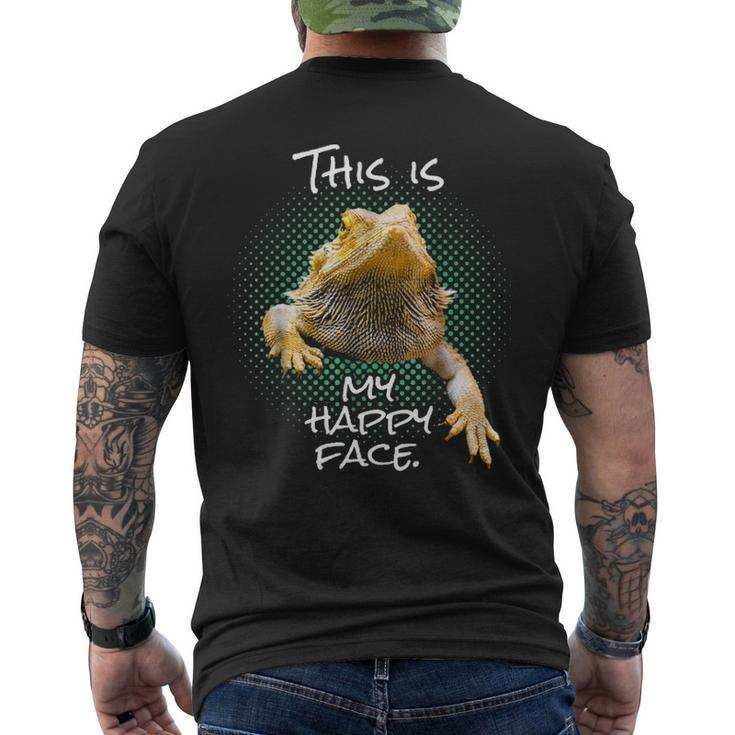This Is My Happy Face Bearded Dragon Reptile Men's T-shirt Back Print