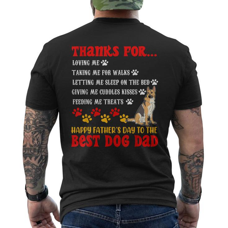 Happy Fathers Day Best Dog Dad German Shepherd Dog Men's Back Print T-shirt