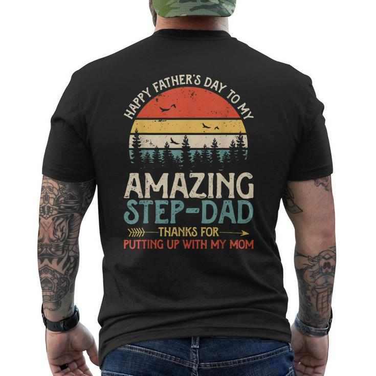 Happy Fathers Day To My Amazing Stepdad  Father Day Mens Back Print T-shirt