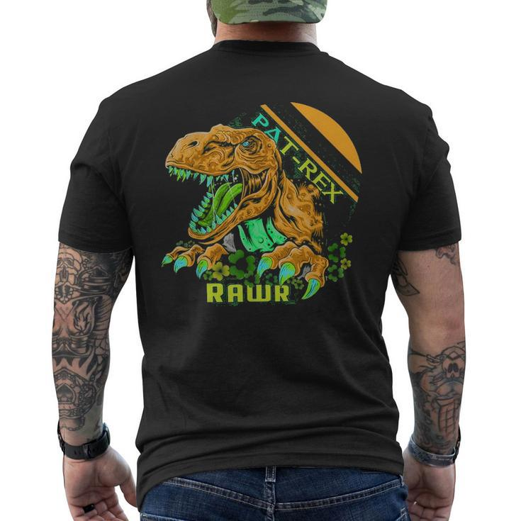 Happy Pat Rex Day T Rex Dinosaur St Patricks Day Men's T-shirt Back Print