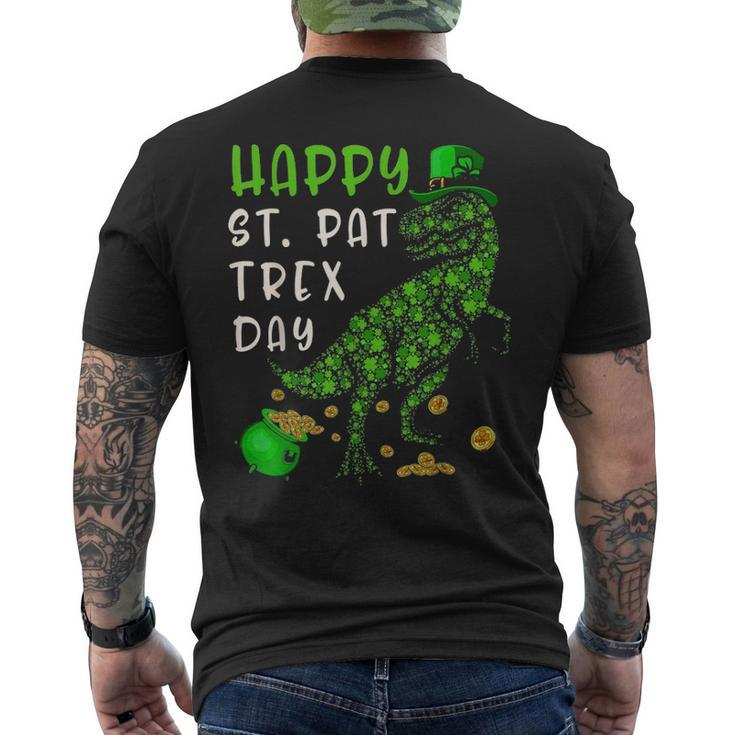 Happy St Pat T Rex Day Dinosaur St Patricks Day Shamrock V2 Men's T-shirt Back Print