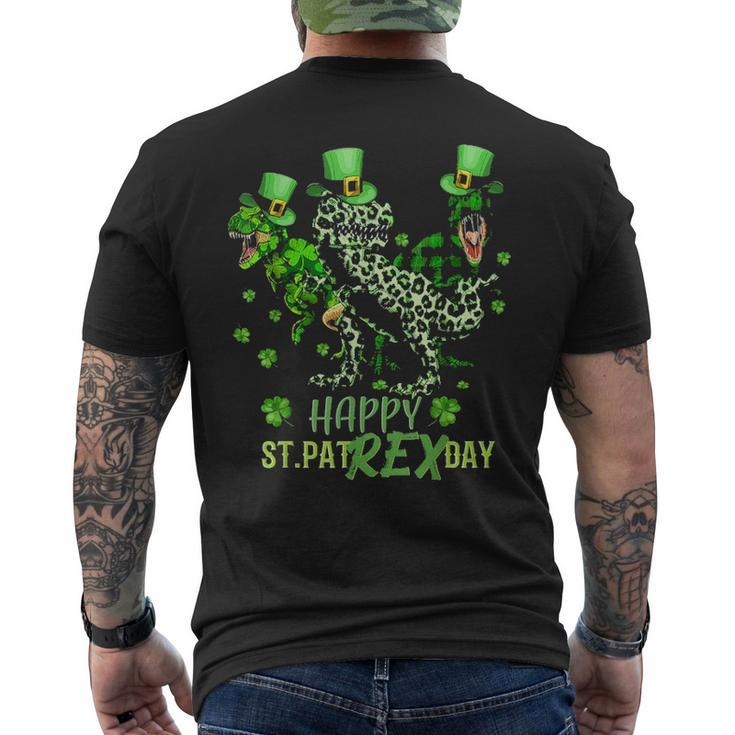 Happy St Patrex Day T Rex Lover St Patricks Day Men's T-shirt Back Print