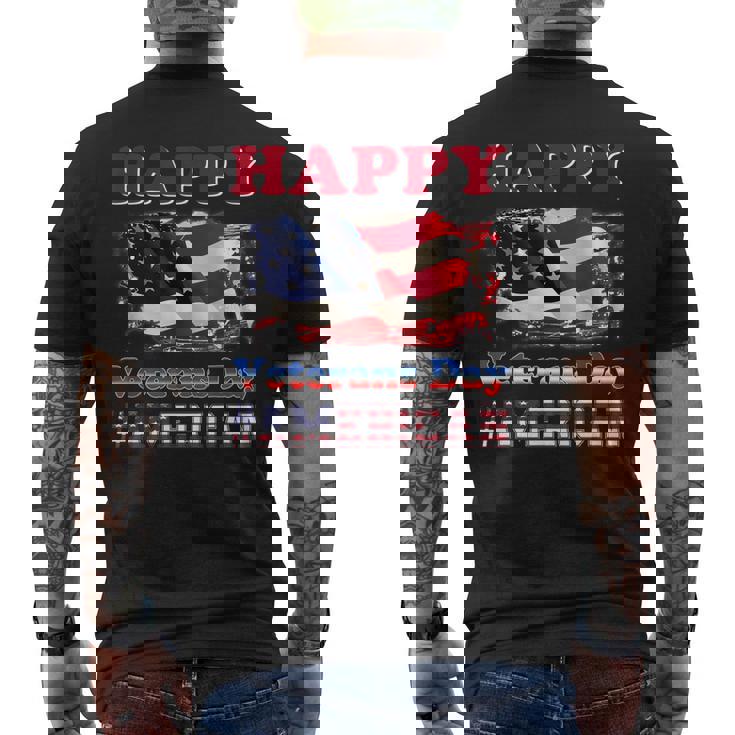 Happy Veterans Day American - Flag Veterans Day American Men's T-shirt Back Print