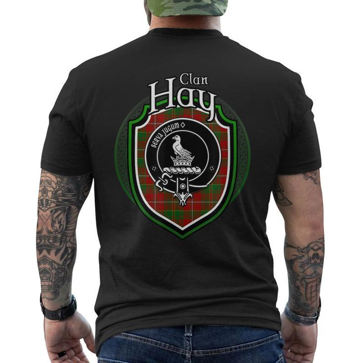 Hay Clan Crest | Scottish Clan Hay Family Crest Badge Mens Back Print T-shirt