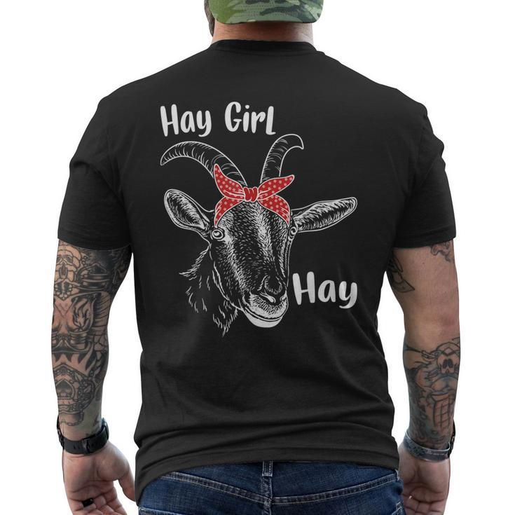 Hay Girl Hay Cute Farm Animal Goat Farm Lovers Pun Men's Back Print T-shirt
