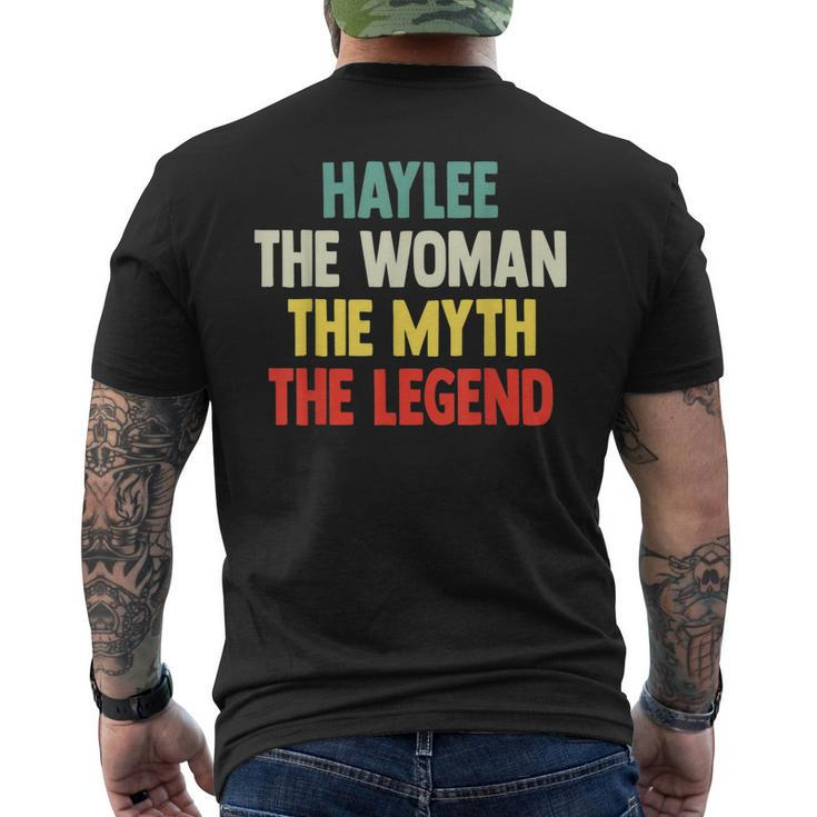 Haylee The Woman The Myth The Legend  Gift For Haylee Mens Back Print T-shirt