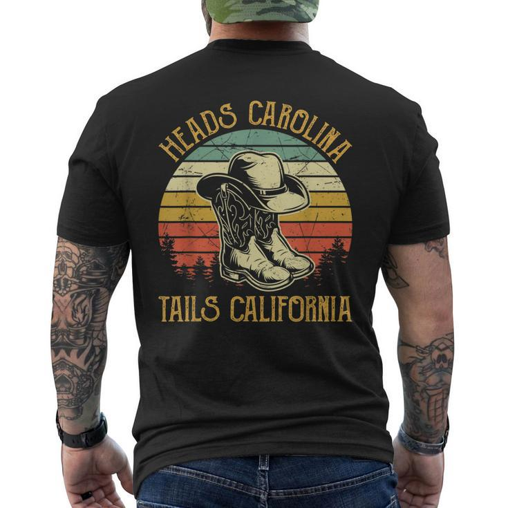 Heads Carolina Tail California Western Cowgirl Country Music Men's Back Print T-shirt