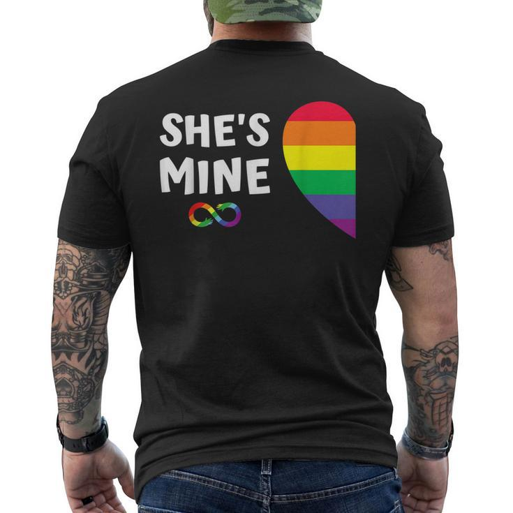 Im Hers Shes Mine Matching For Pride Lesbian Couples Lgbtq Men's Back Print T-shirt