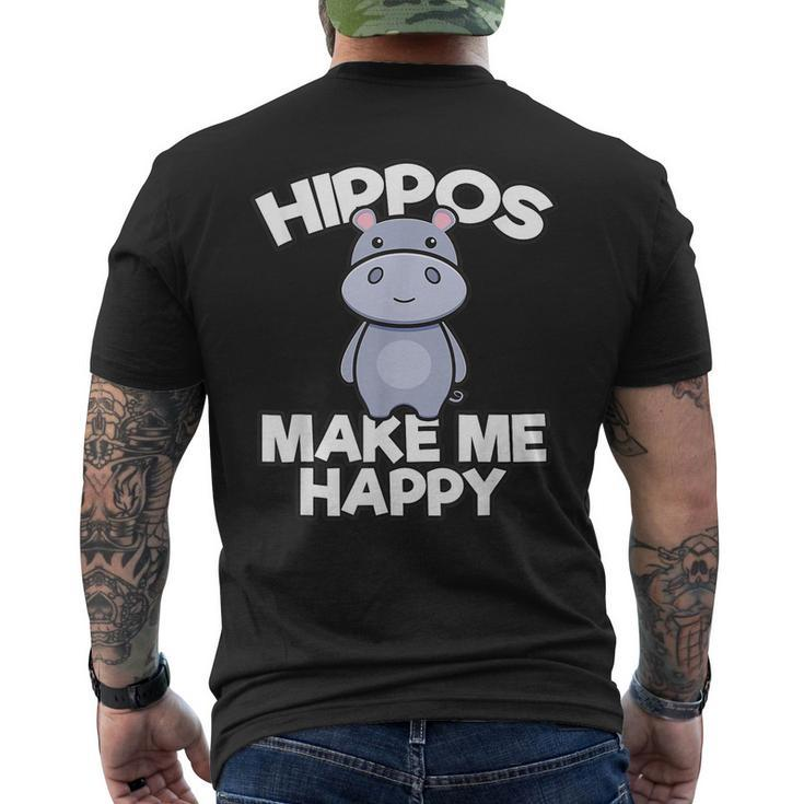 Hippo Hippopotamus Hippo Lovers Cute Baby Hippopotamus Men's Back Print T-shirt