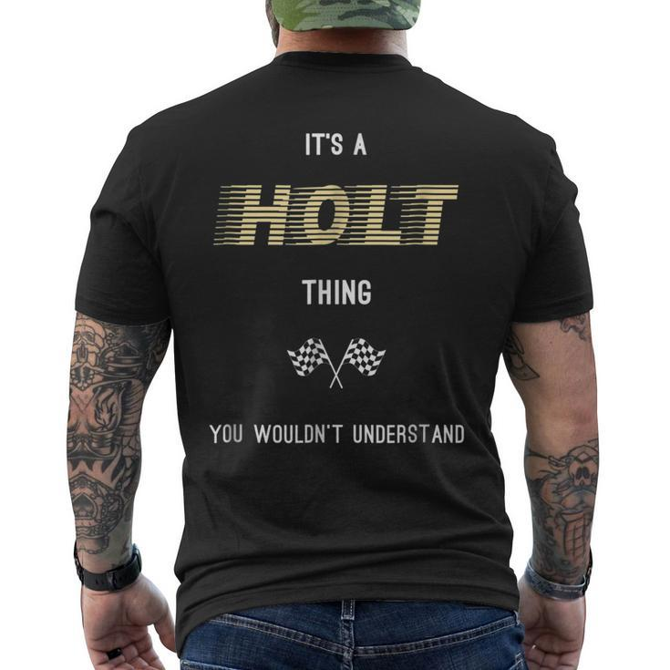 Holt Cool Last Name Family Names Mens Back Print T-shirt