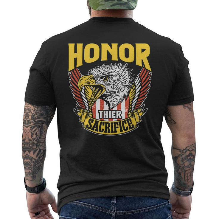 Honor Their Sacrifice Memorial Day Veteran Combat Military Men's Back Print T-shirt