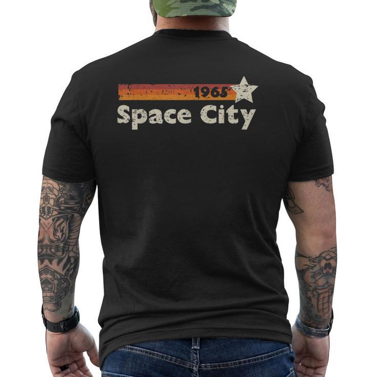 Houston Texas 1965 Space City Distressed - Rocketship Men's Back Print T-shirt