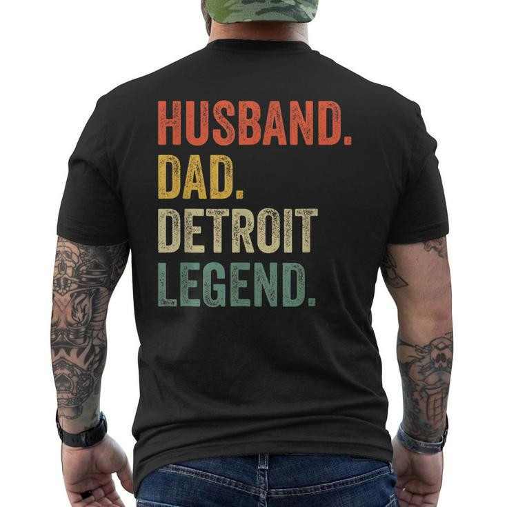 Husband Dad Detroit Legend Fathers Day Vintage Men's T-shirt Back Print