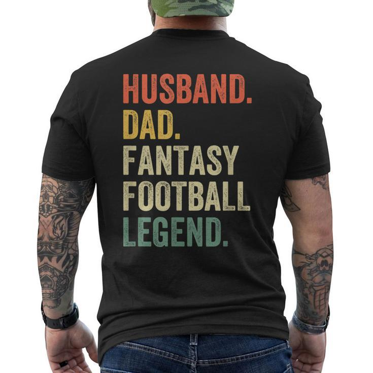 Mens Husband Dad Fantasy Football Legend Father Vintage Men's T-shirt Back Print