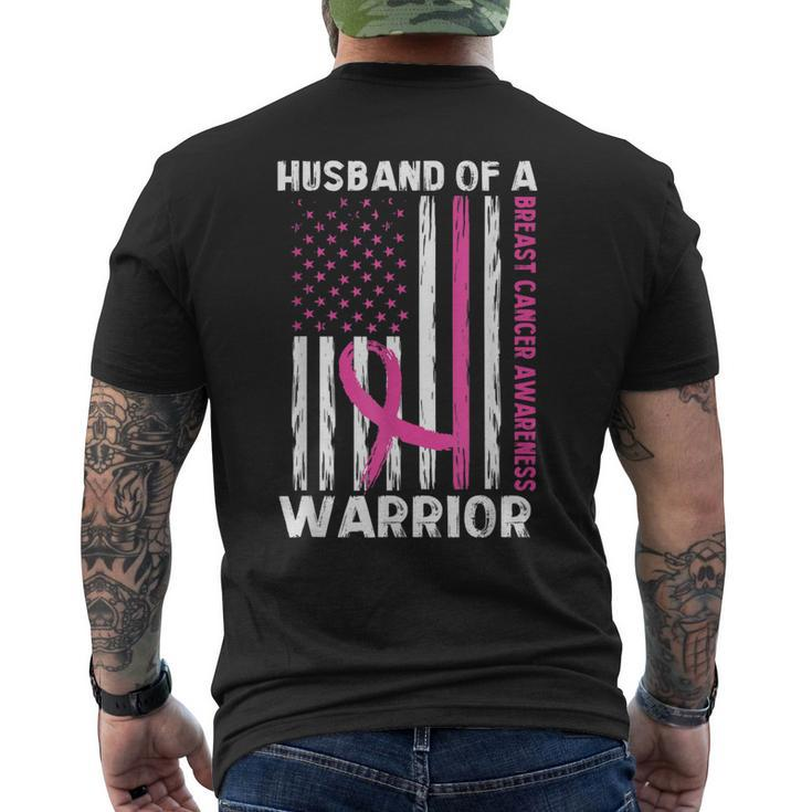 Husband Of A Warrior Breast Cancer Awareness Support Squad Men's Back Print T-shirt