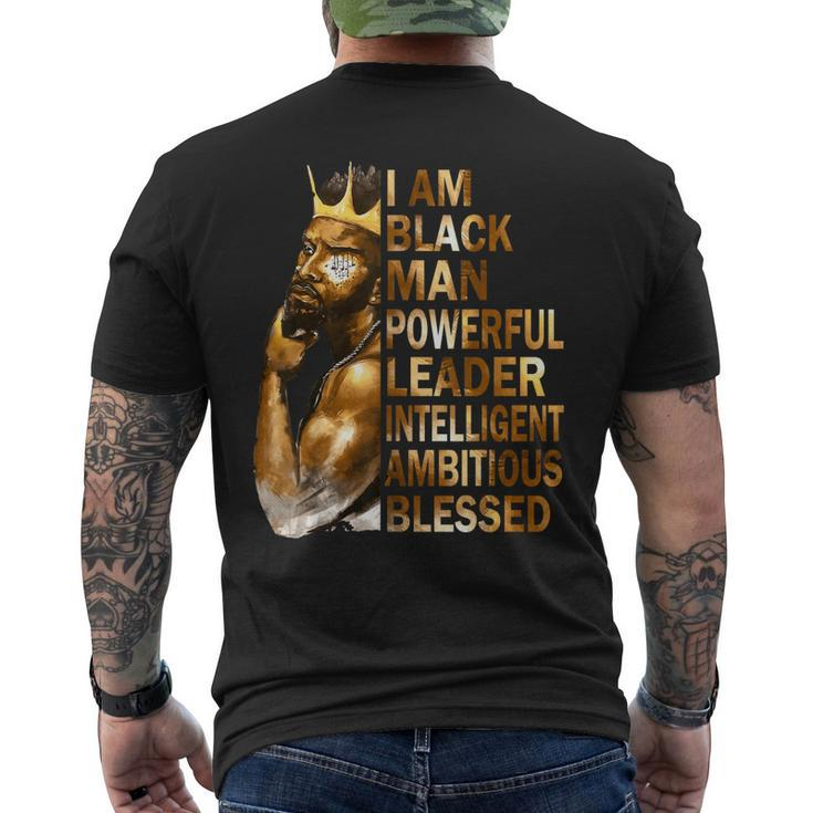 I Am Black Man King Powerful Funny Fathers Day For Mens Dad Mens Back Print T-shirt