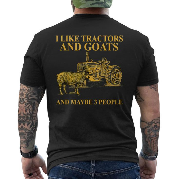 I Like Tractors And Goats And Maybe 3 People For Farmer Men's Crewneck Short Sleeve Back Print T-shirt