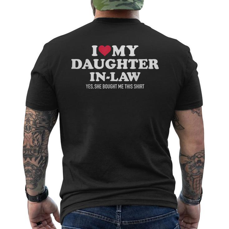 I Love Daughterinlaw For Fatherinlaw Mens Back Print T-shirt