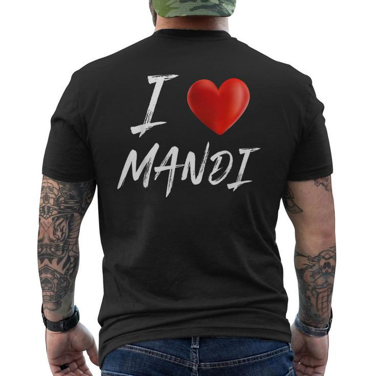 I Love Heart Mandi Family Name T Mens Back Print T-shirt