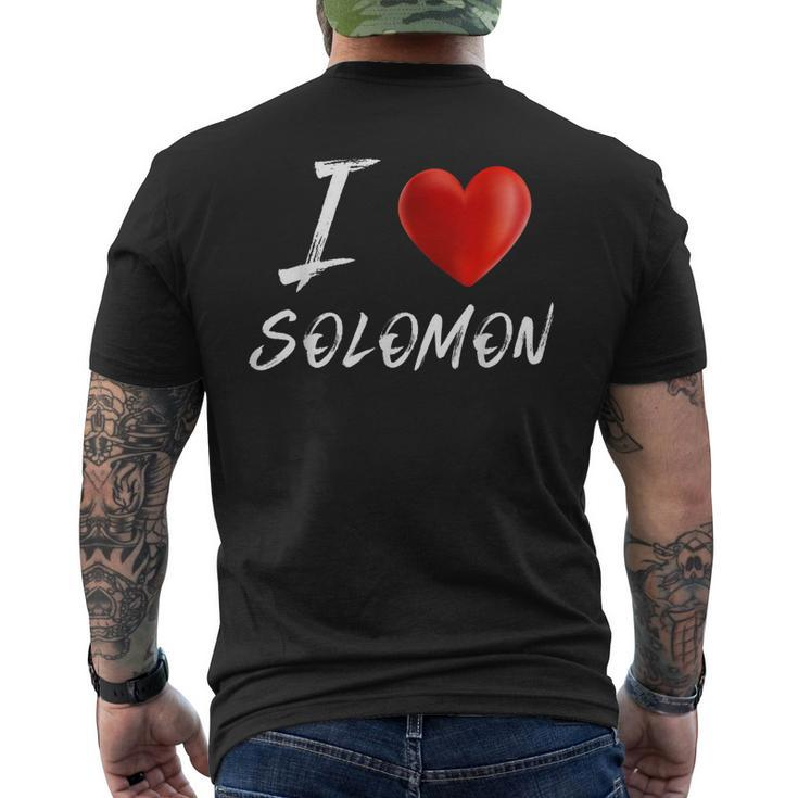 I Love Heart Solomon Family Name T Mens Back Print T-shirt