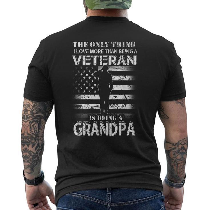 I Love More Than A Veteran Is Being Grandpa Army Pride Gift Gift For Mens Mens Back Print T-shirt