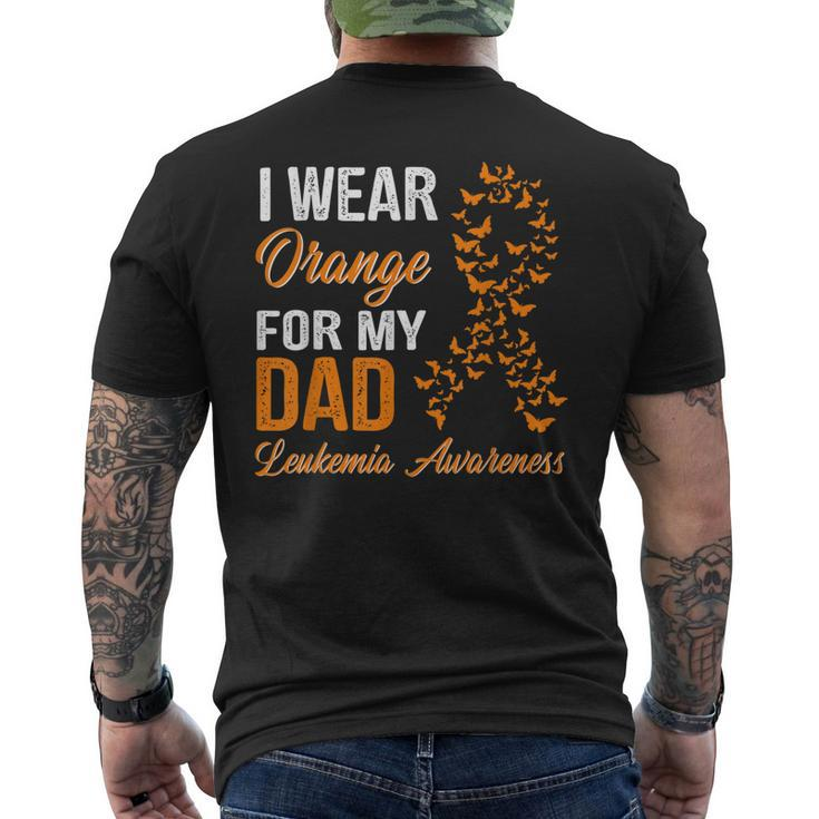 I Wear Orange For My Dad Leukemia Awareness Ribbon Mens Back Print T-shirt