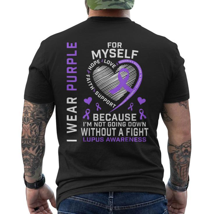 I Wear Purple For Myself Lupus Awareness Warriors Fighters  Mens Back Print T-shirt