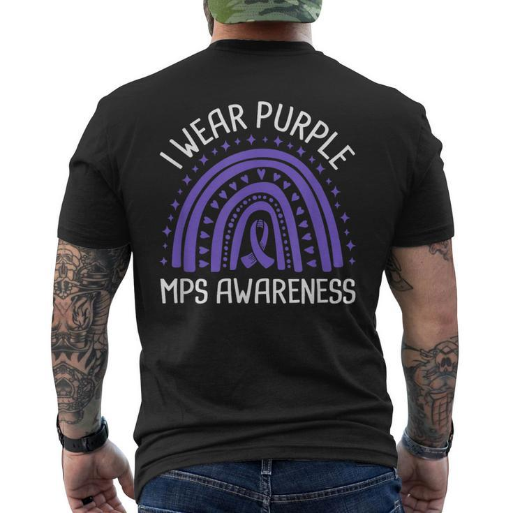 I Wear Purple Mps Awareness  Mens Back Print T-shirt