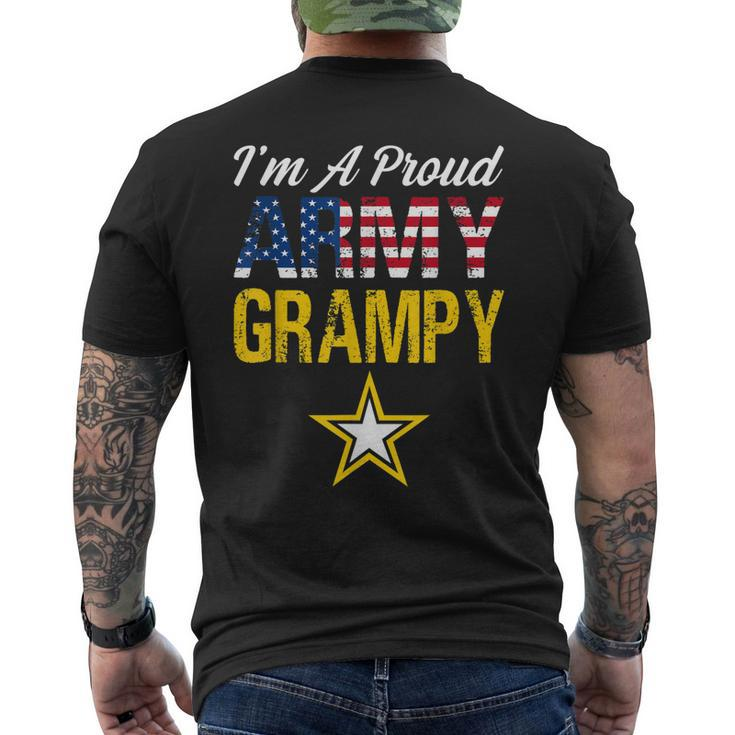 Im A Proud Army Grampy Military Pride American Flag Mens Back Print T-shirt