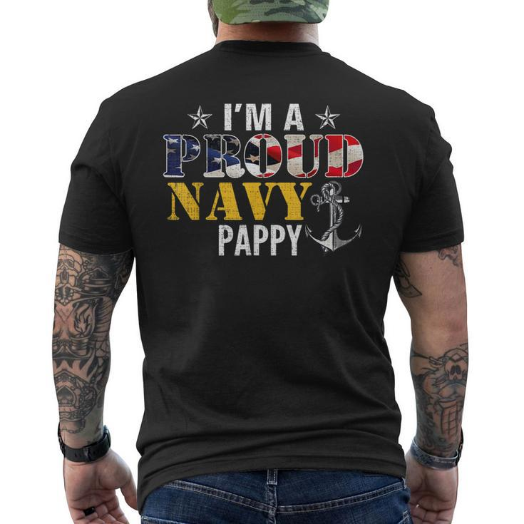Im A Proud Navy Pappy American Flag Military Gift Veteran Mens Back Print T-shirt